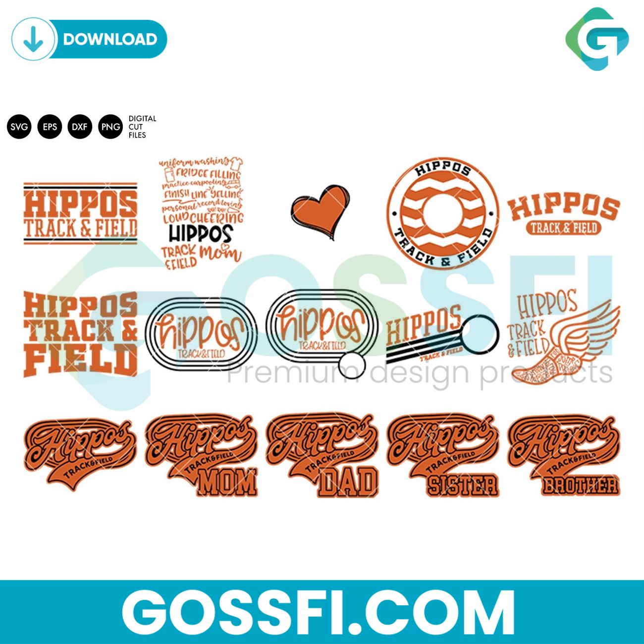 hippos-track-and-field-bundle-svg-digital-download