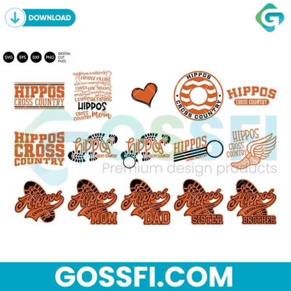 hippos-cross-country-bundle-svg-digital-download