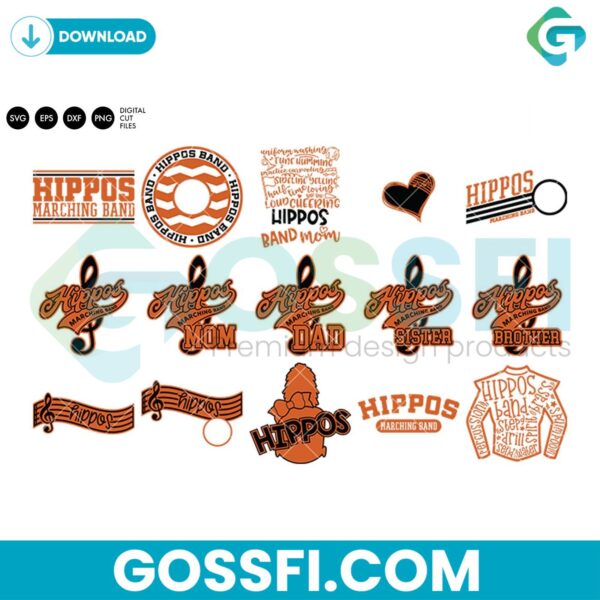 hippos-marching-band-bundle-svg-digital-download