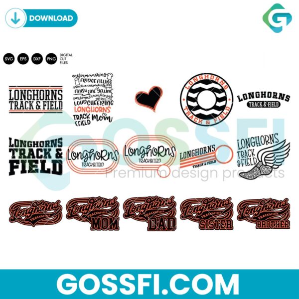 longhorns-track-and-field-bundle-svg-digital-download