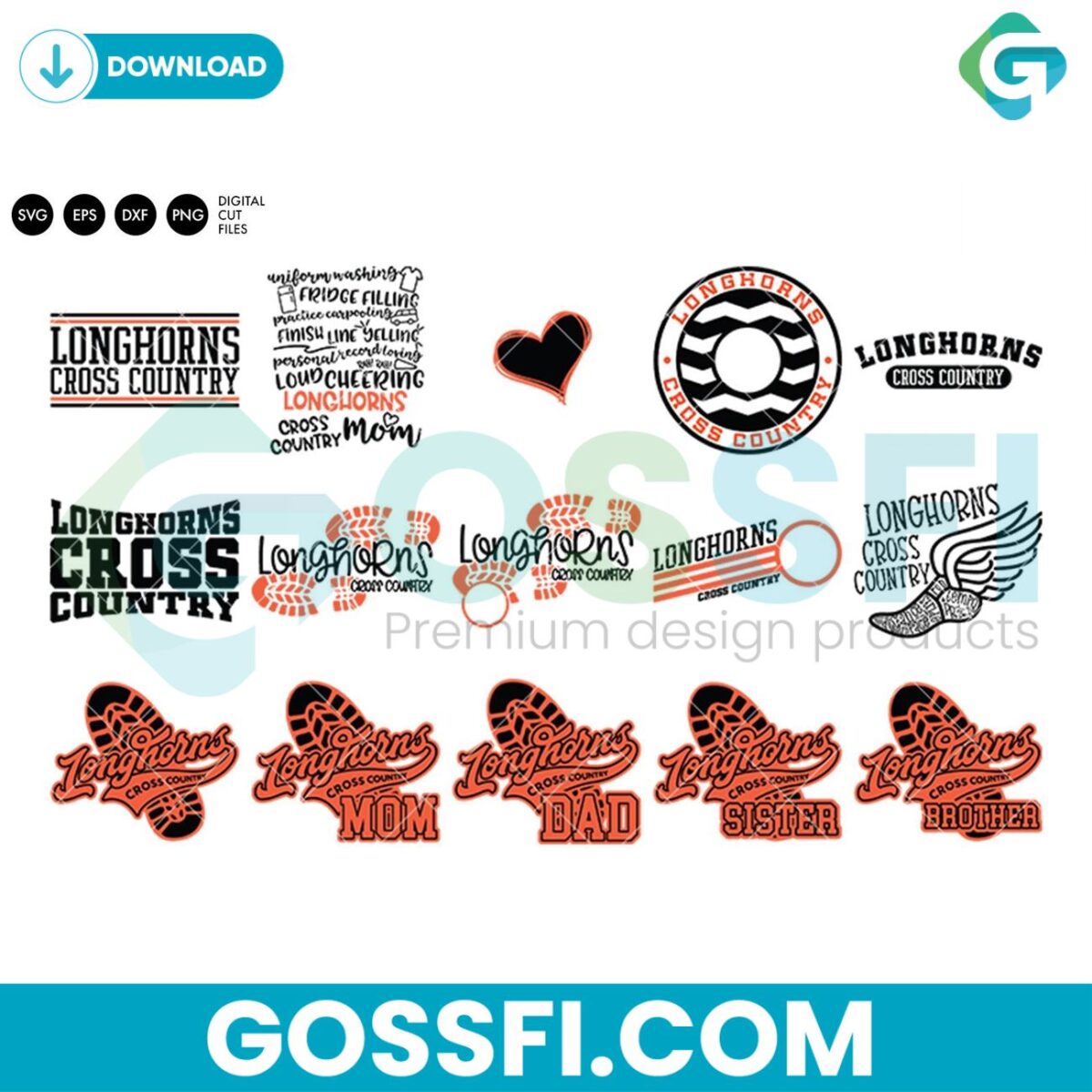 longhorns-cross-country-bundle-svg-digital-download