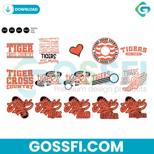 tigers-cross-country-bundle-svg-digital-download