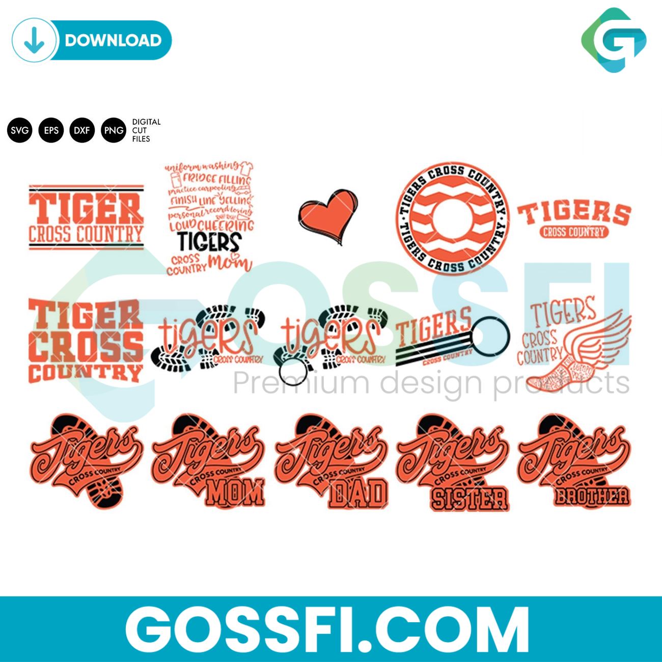 tigers-cross-country-bundle-svg-digital-download