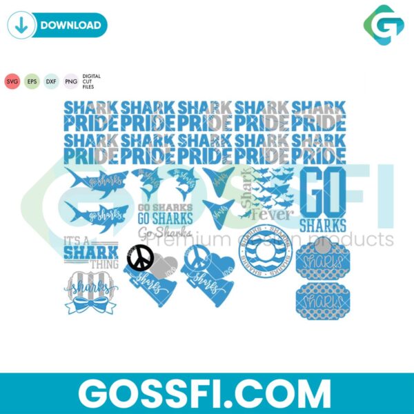 sharks-mascot-bundle-svg-digital-download