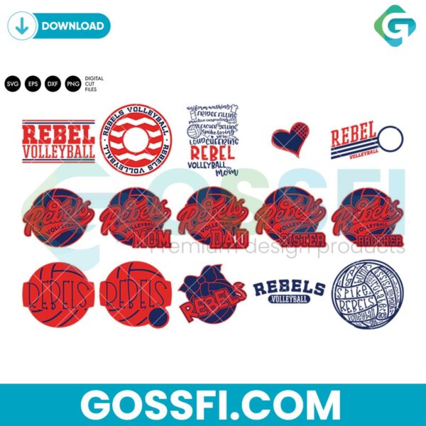 rebels-volleyball-bundle-svg-digital-download