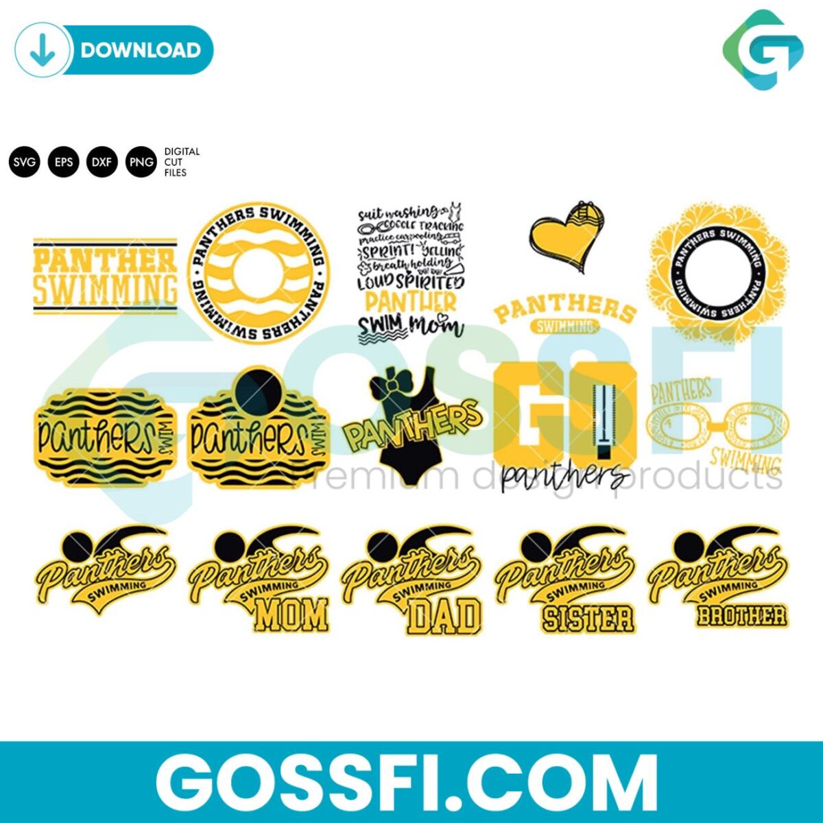 panthers-swim-bundle-svg-digital-download