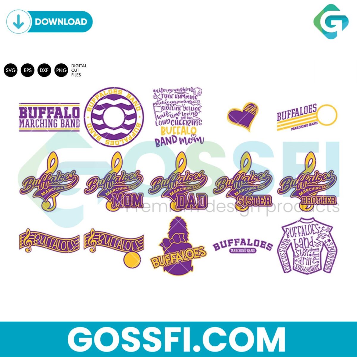 buffaloes-marching-band-bundle-svg-digital-download