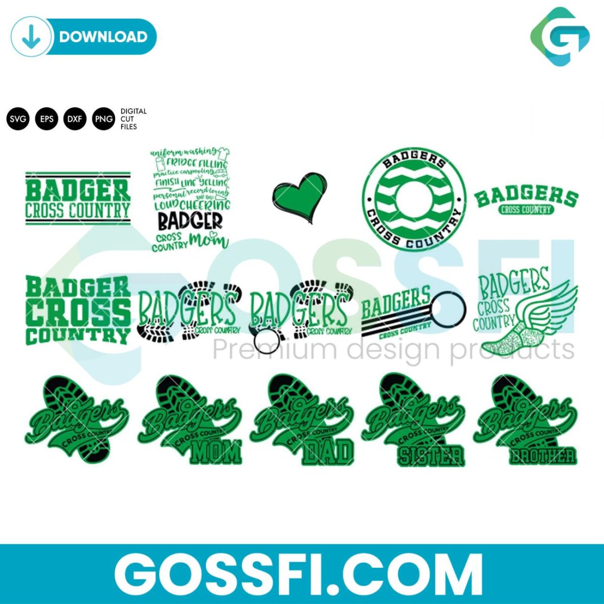 badgers-cross-country-bundle-svg-digital-download