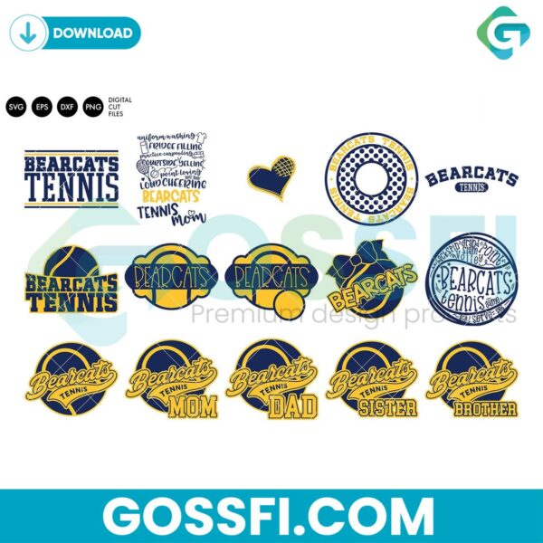 bearcats-tennis-bundle-svg-digital-download