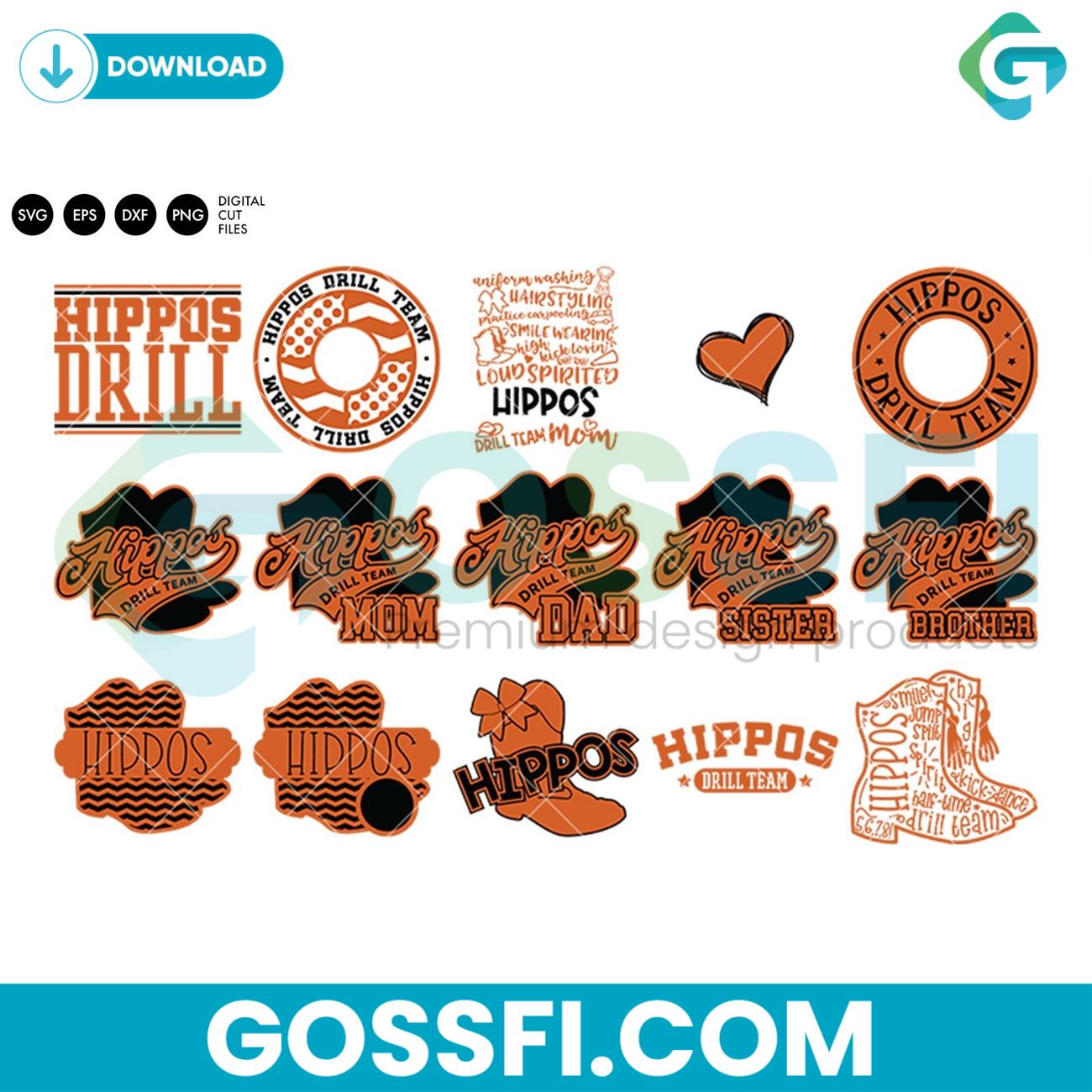 hippos-drill-team-bundle-svg-digital-download