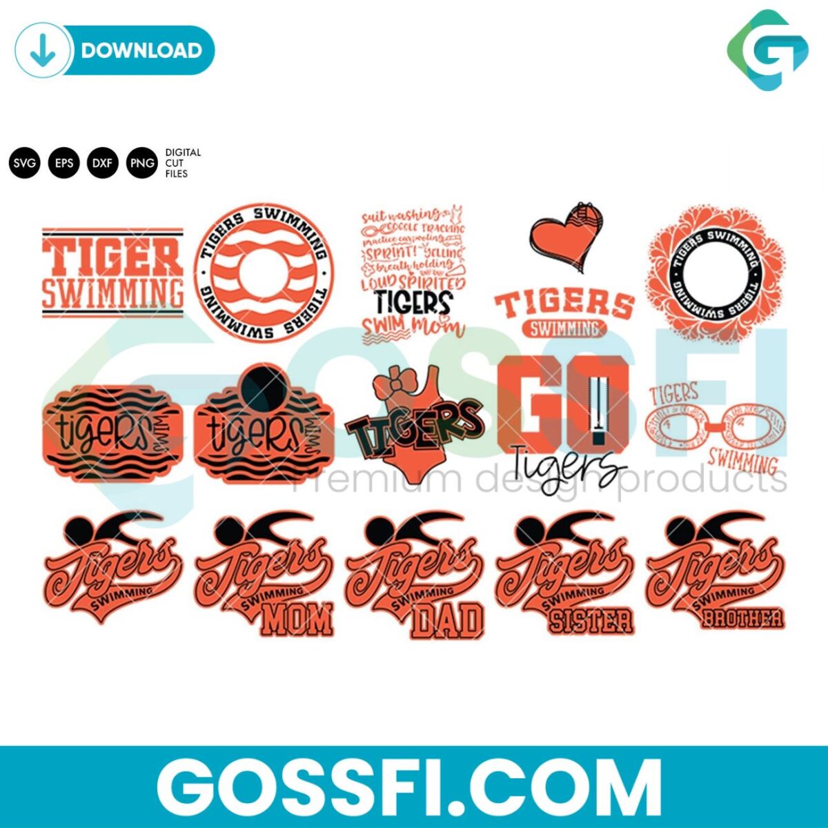 tigers-swim-bundle-svg-digital-download