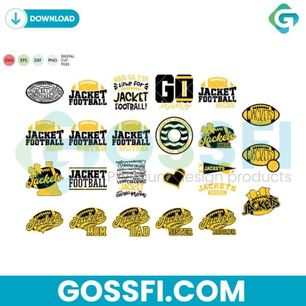 jackets-football-bundle-svg-digital-download