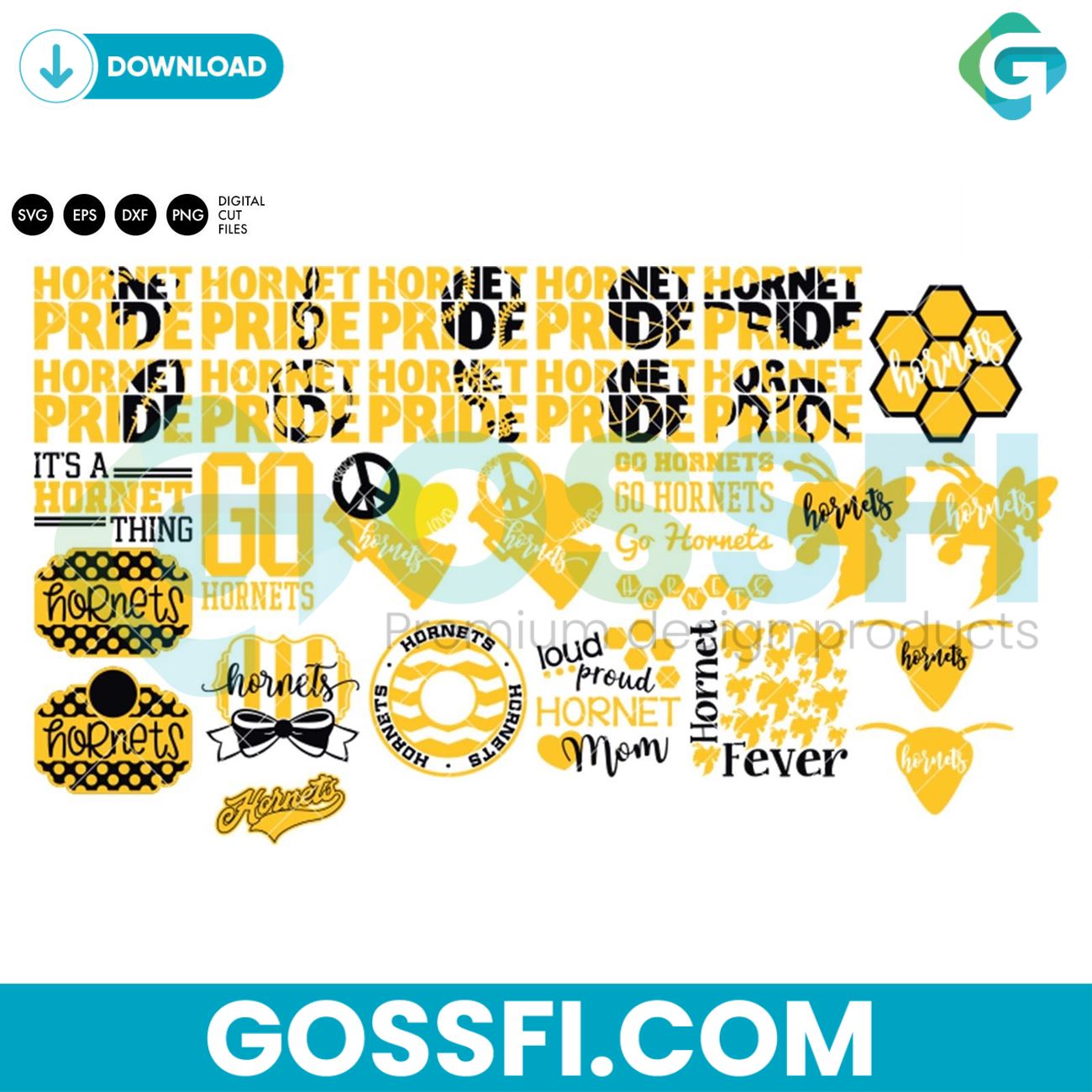 hornets-mascot-bundle-yellow-black-svg-digital-download