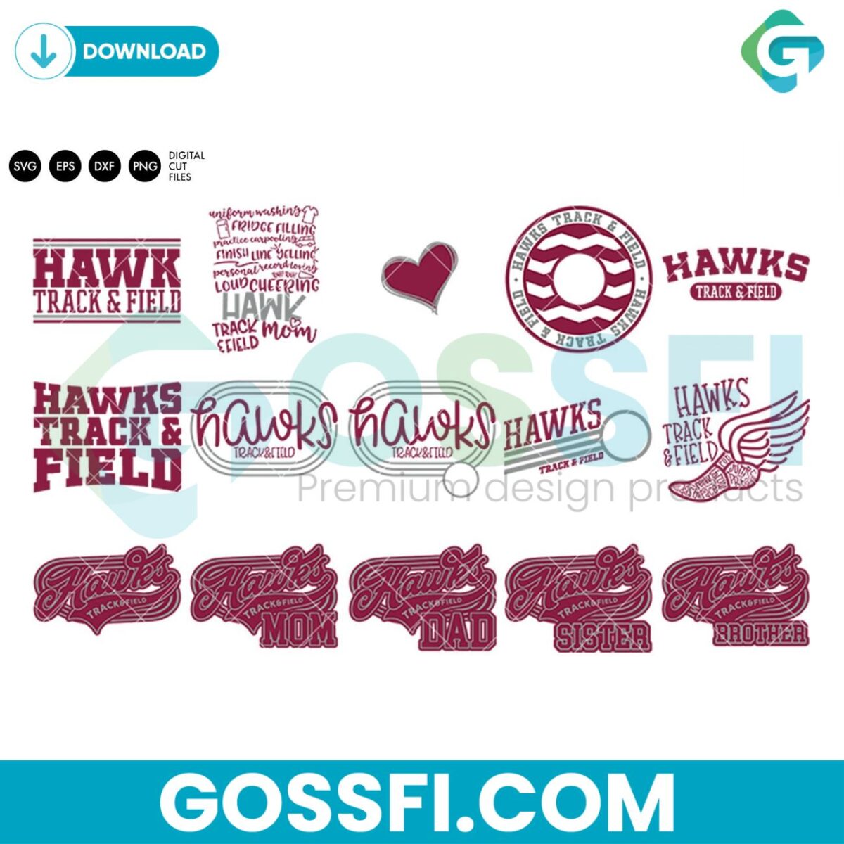 hawks-track-svg-digital-download