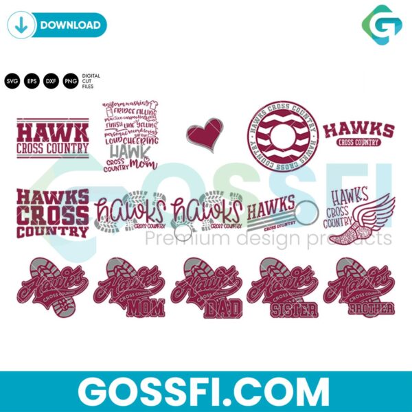 hawks-cross-country-bundle-svg-digital-download