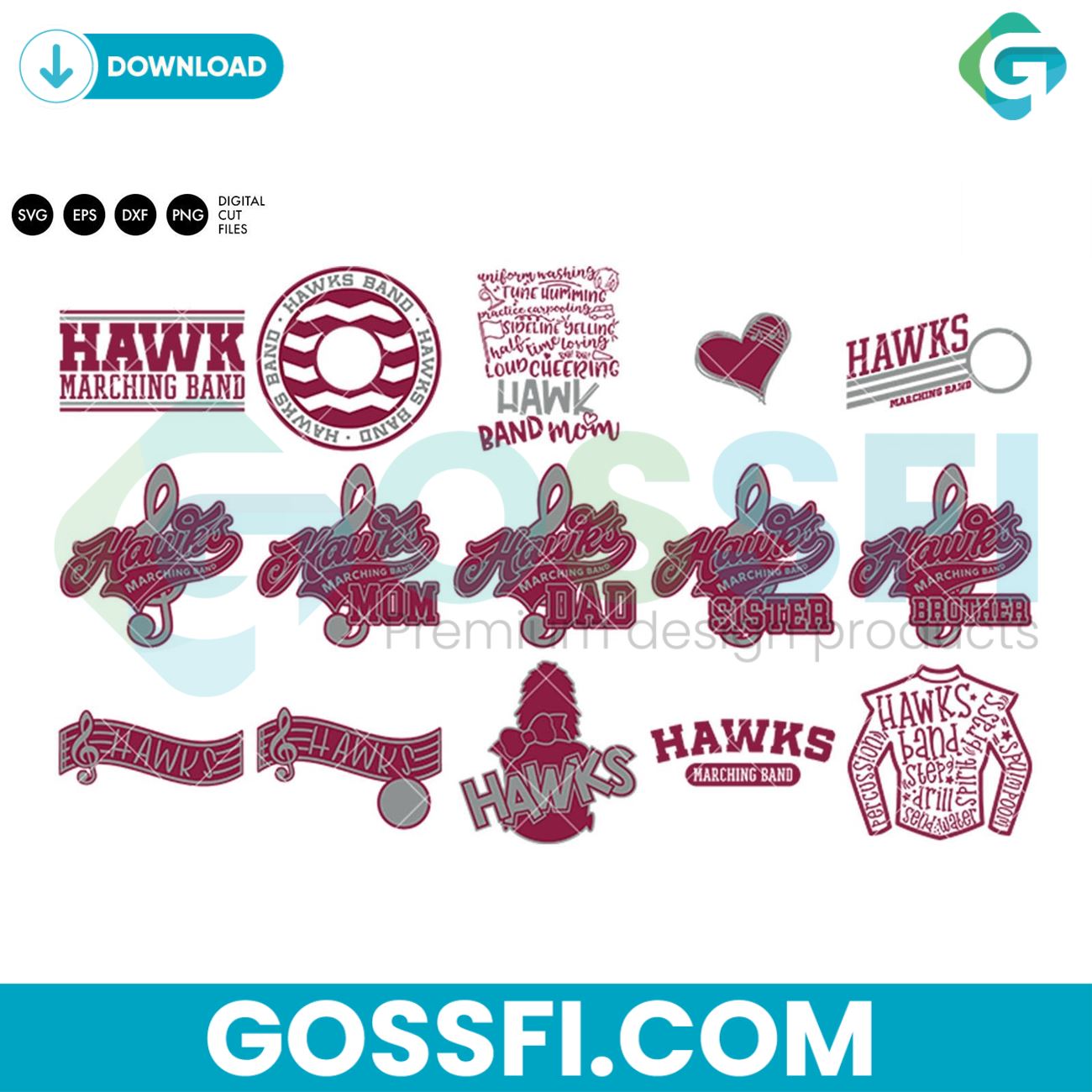 hawks-band-bundle-svg-digital-download