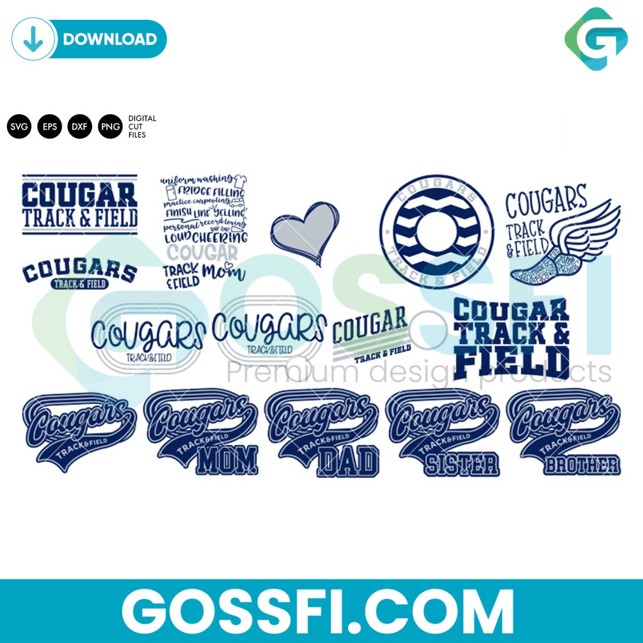 cougars-track-svg-digital-download