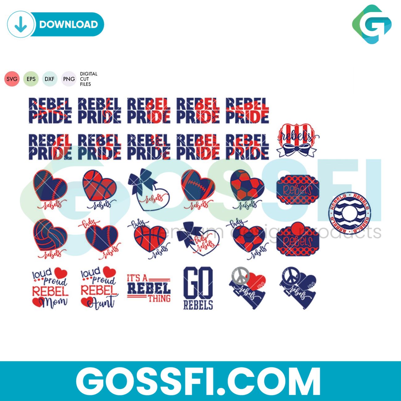 rebels-mascot-bundle-svg-digital-download