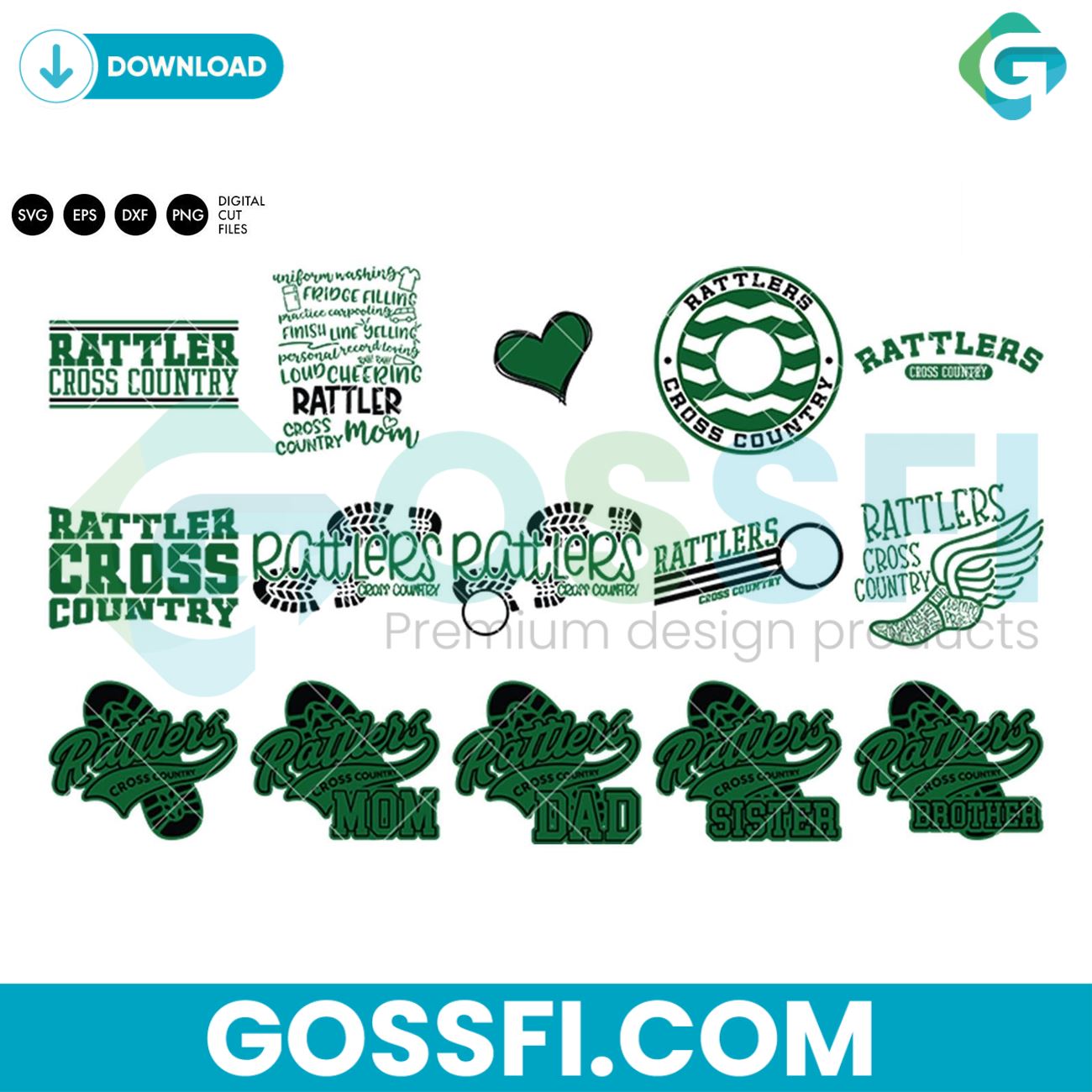 rattlers-cross-country-bundle-svg-digital-download