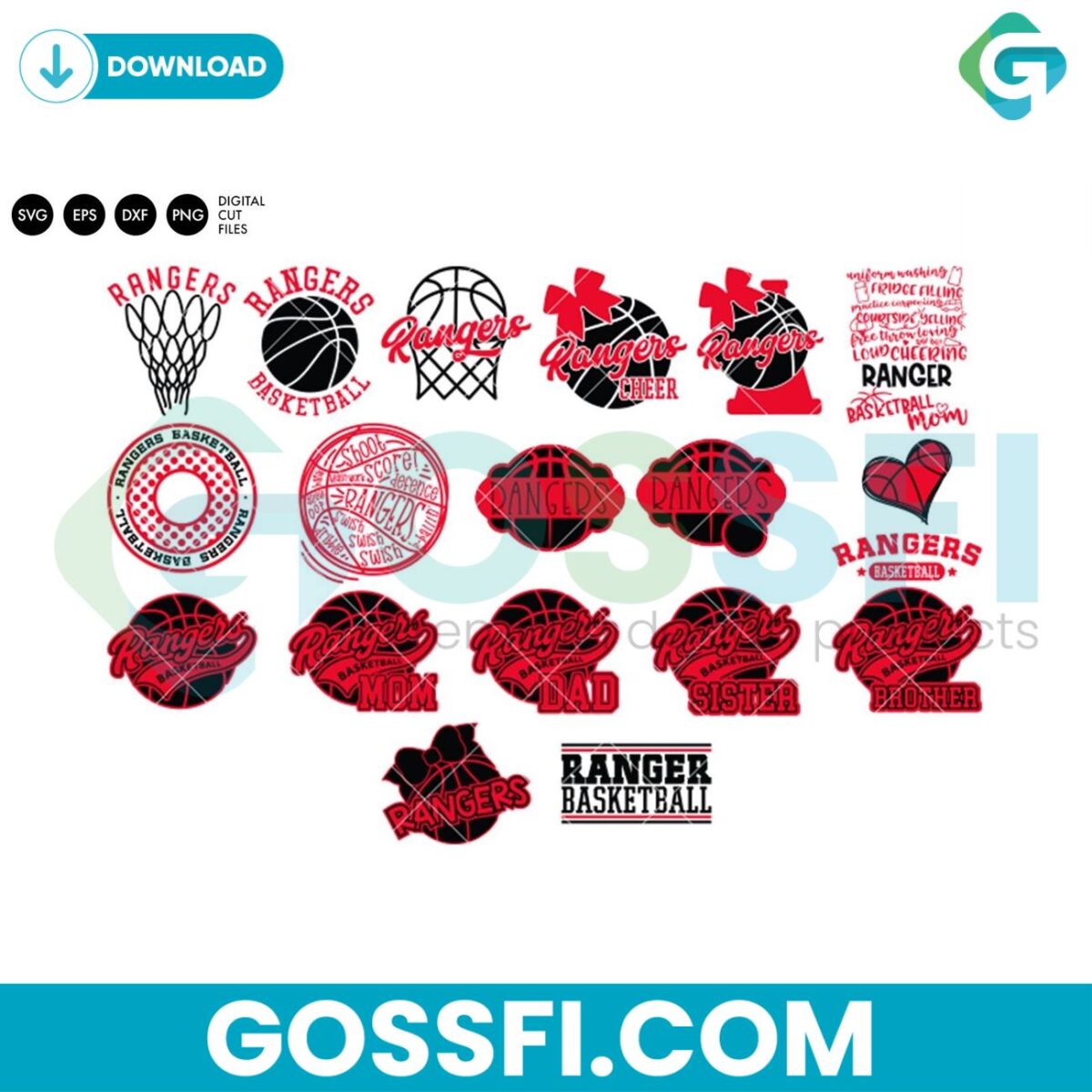 rangers-basketball-bundle-red-svg-digital-download