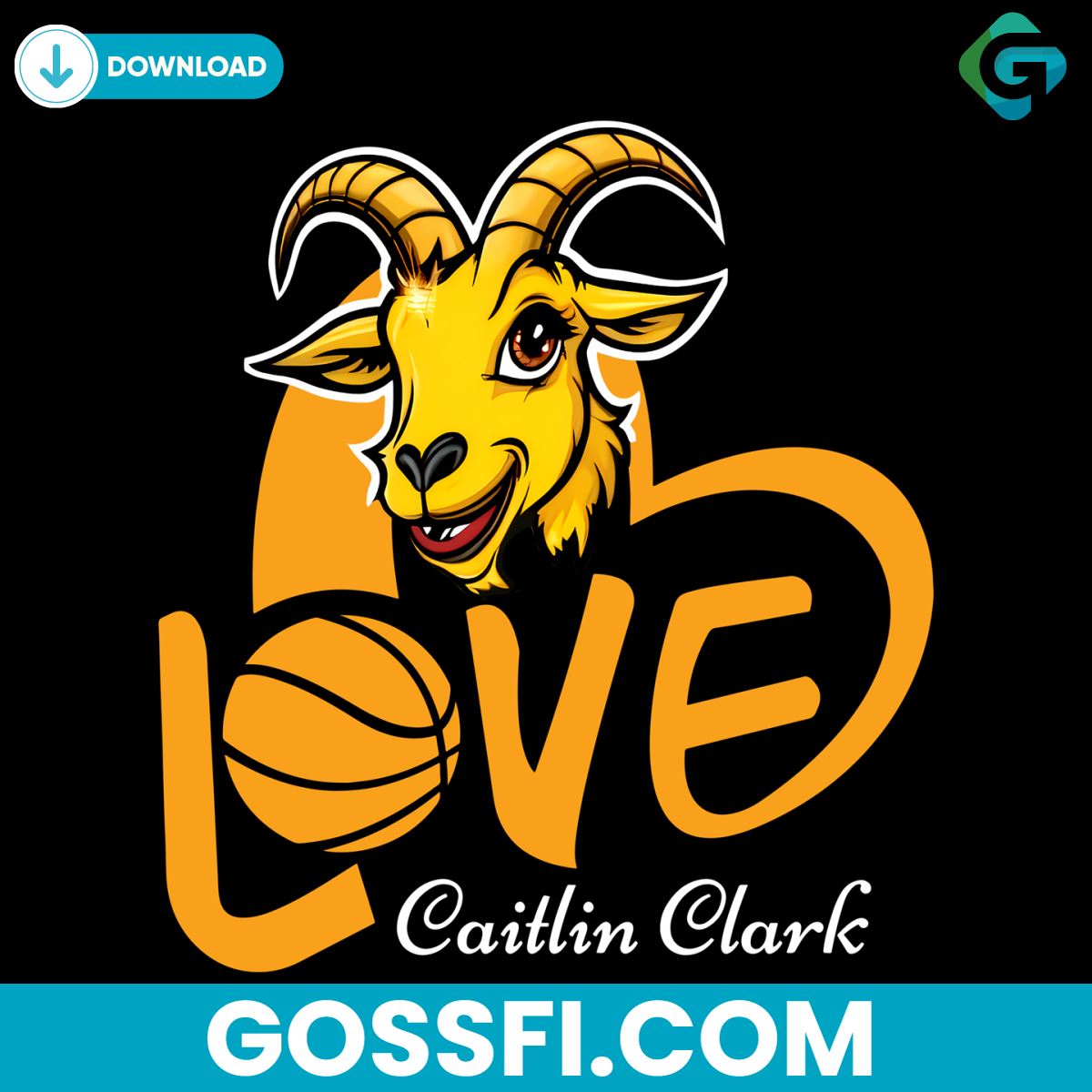 love-goat-caitlin-basketball-iowa-ncaa-team-png