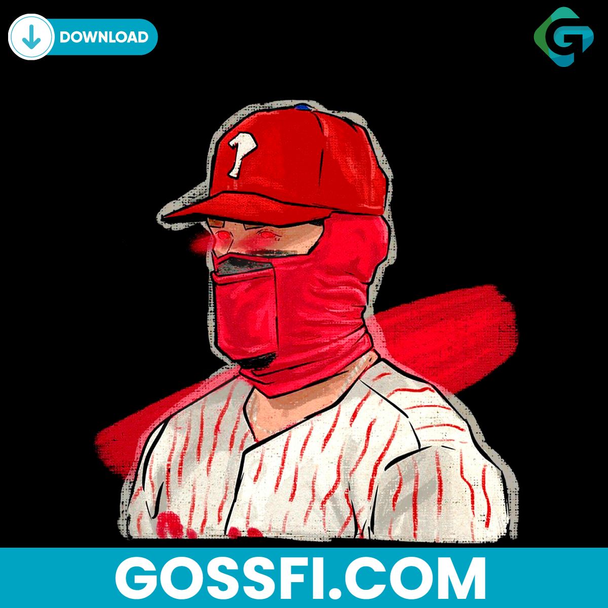 philadelphia-phillies-player-mask-baseball-mlb-png