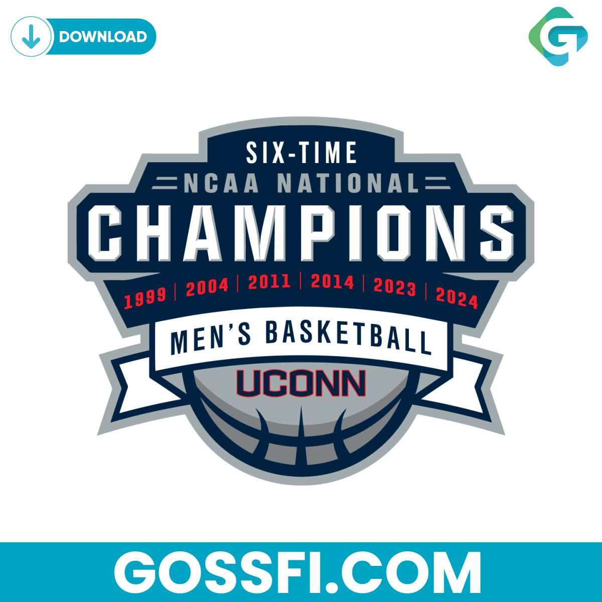 six-time-ncaa-national-champions-mens-basketball-uconn-huskies-svg