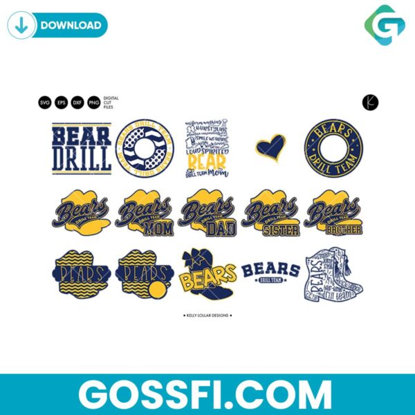 bears-drill-team-bundle-svg-digital-download