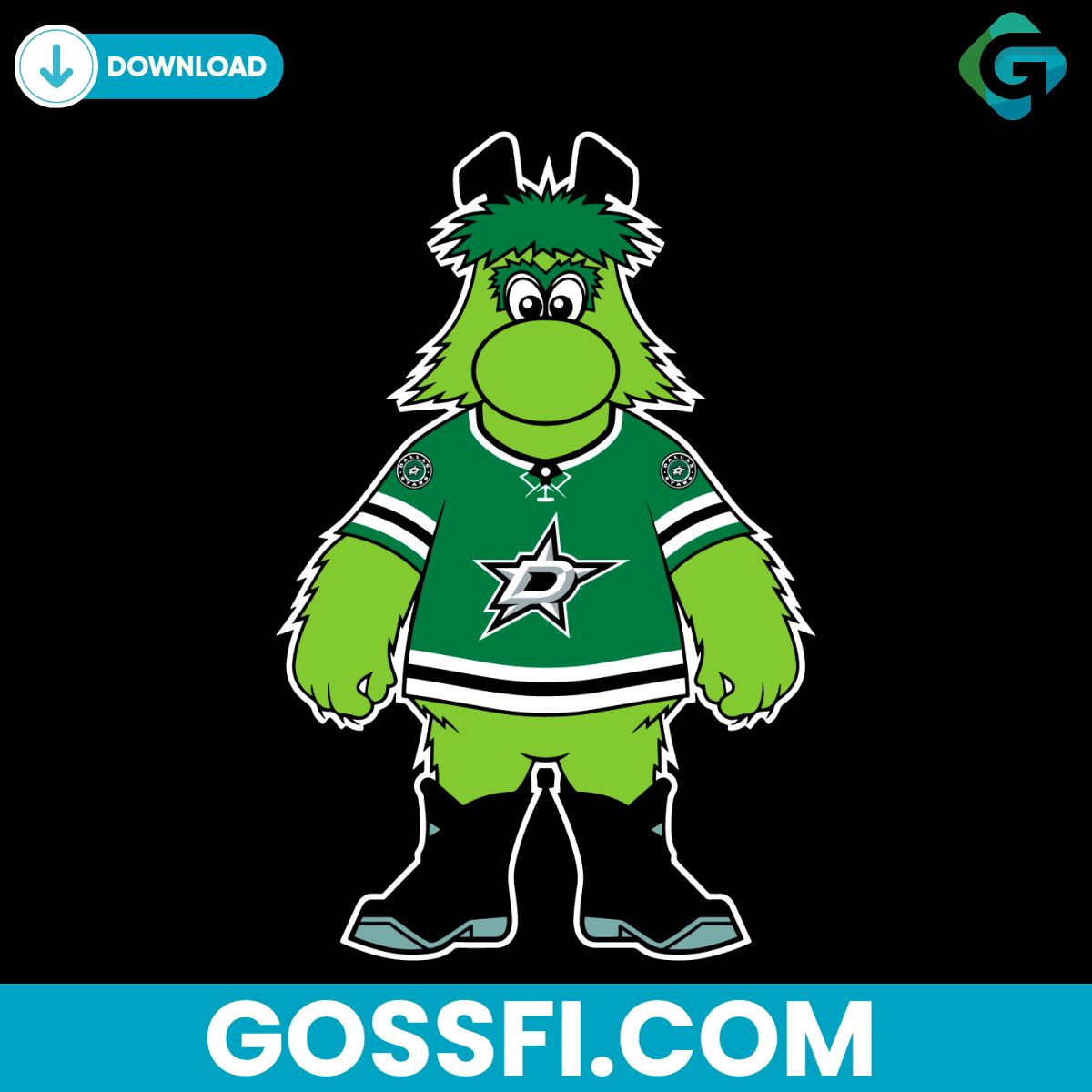 dallas-stars-mascot-nhl-team-hockey-svg-digital-download
