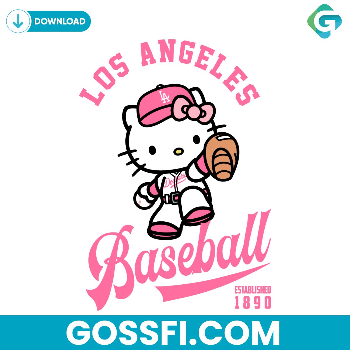 los-angeles-baseball-hello-kitty-svg-digital-download