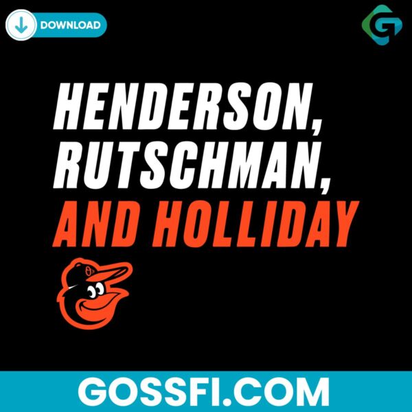 henderson-rutschman-and-holliday-baltimore-orioles-svg