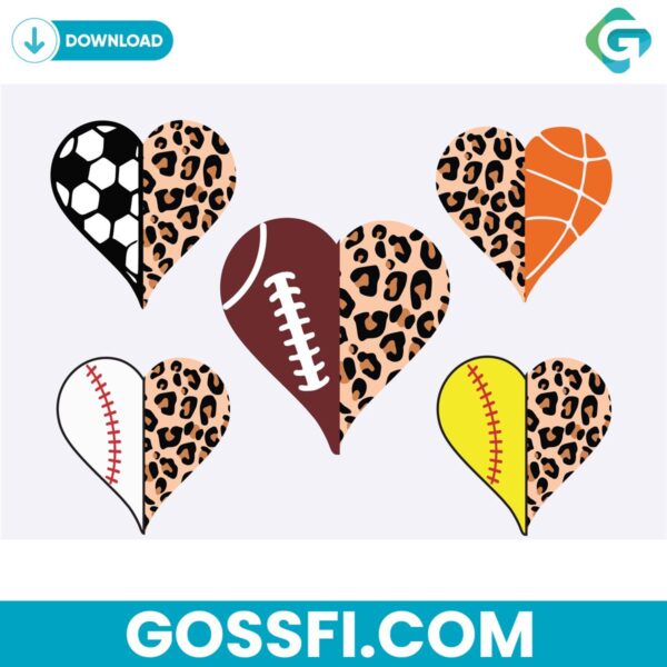 football-baseball-softball-heart-svg-digital-download