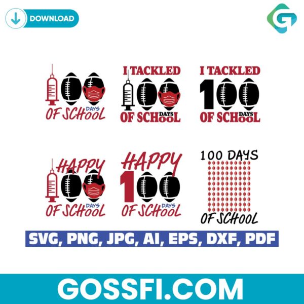 100-days-of-school-football-svg-digital-download