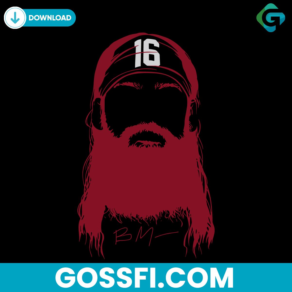 brandon-marsh-philly-beard-baseball-svg-digital-download