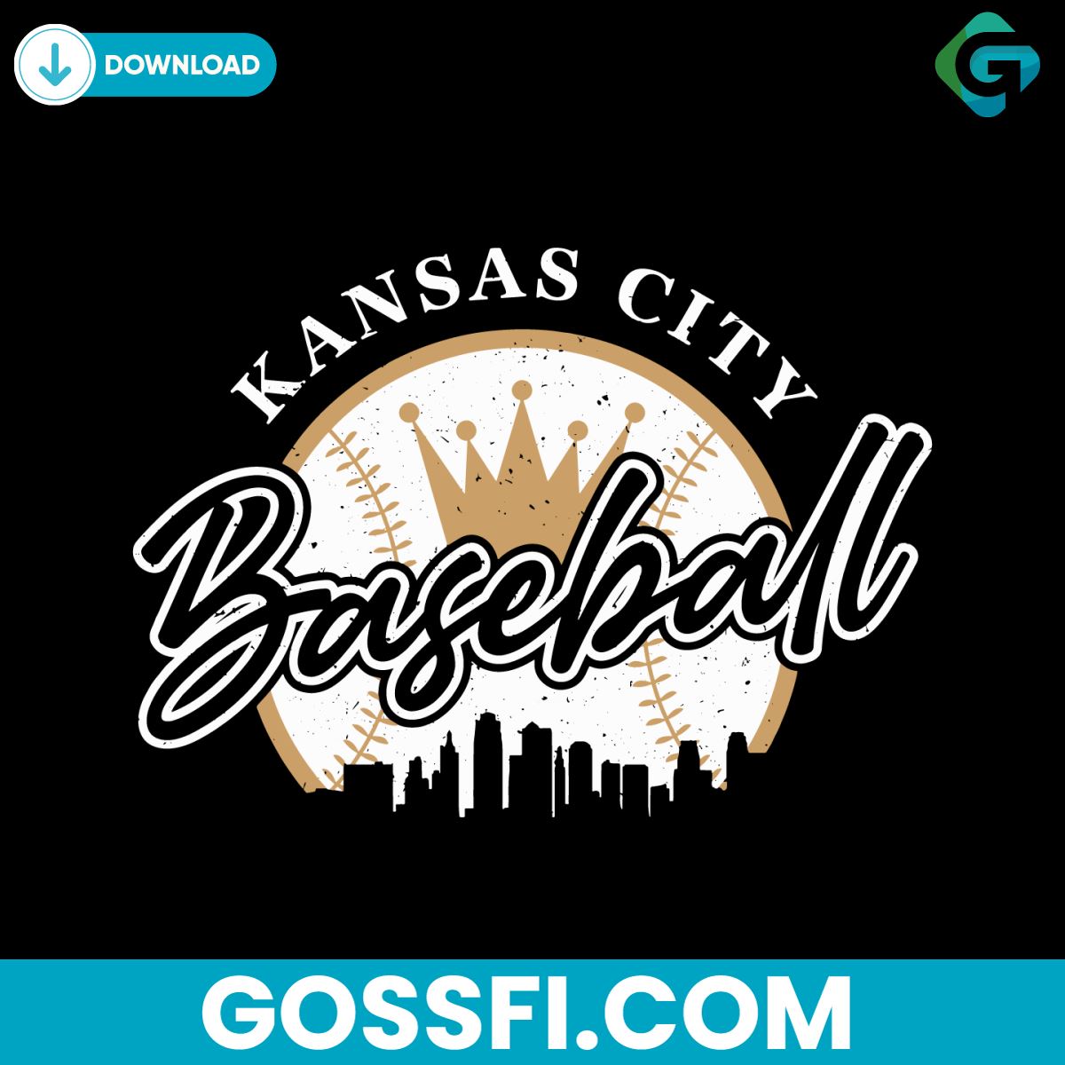 kansas-city-baseball-crown-skyline-svg-digital-download