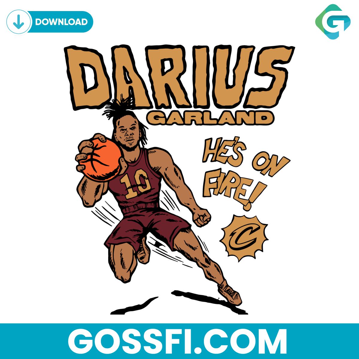 darius-garland-cleveland-cavaliers-basketball-team-svg