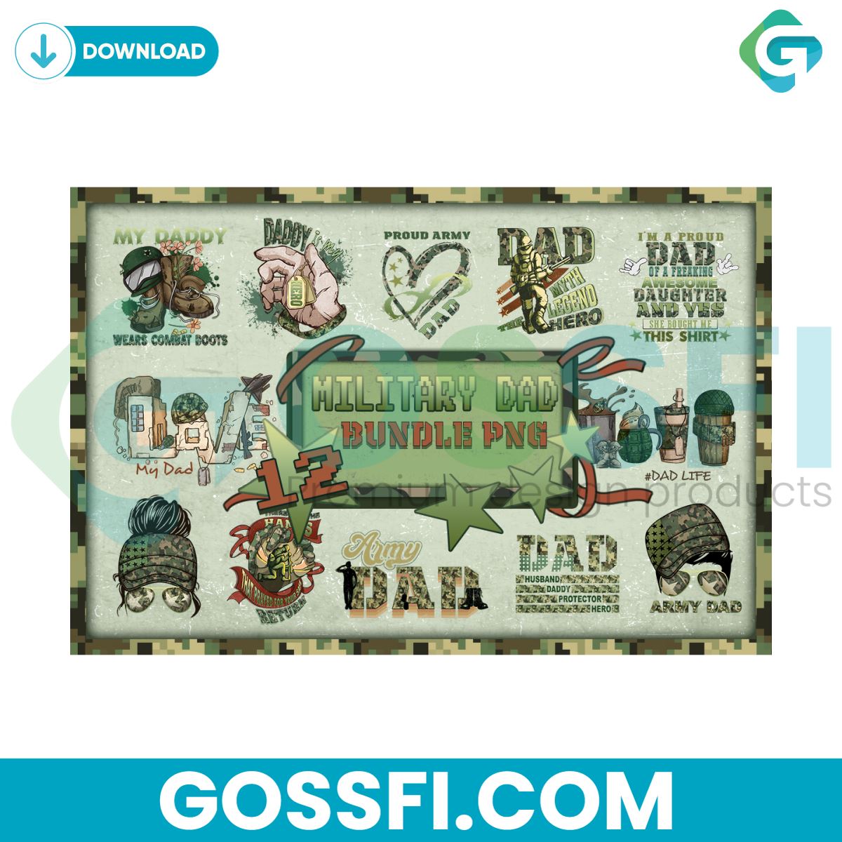 army-dad-sublimation-bundle-png