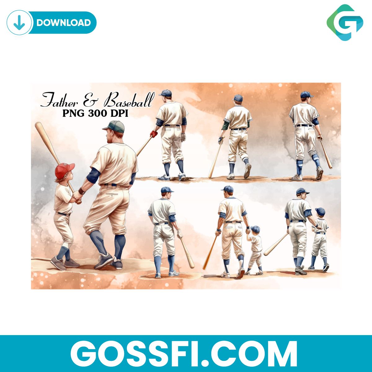 father-loves-baseball-watercolor-png