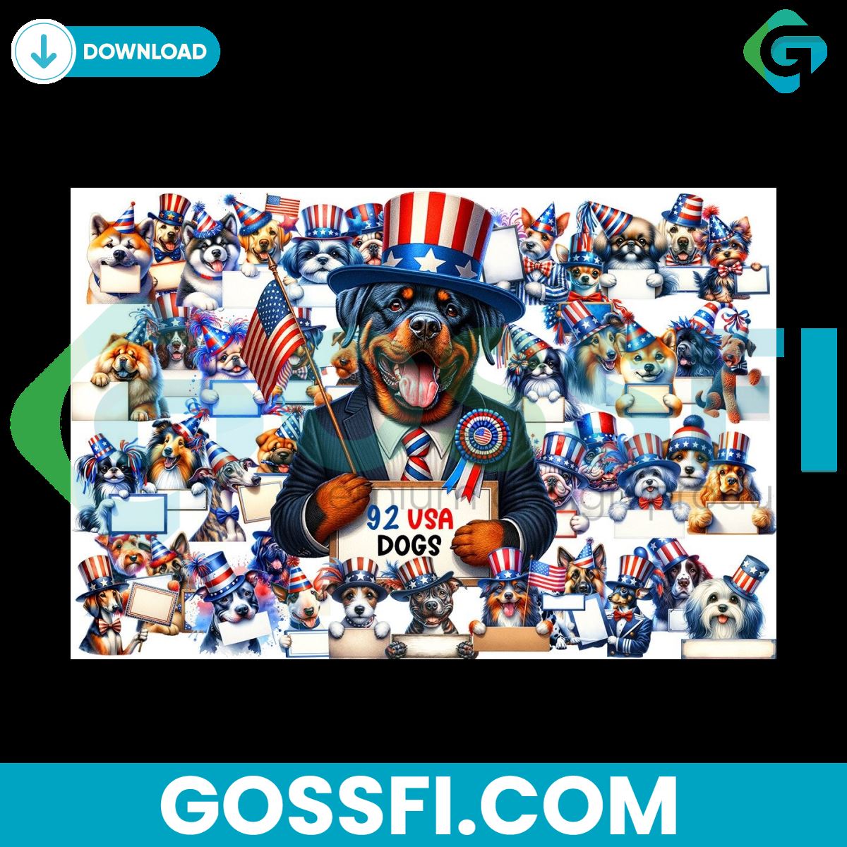 funny-patriotic-usa-dog-clipart-png-bundle-1