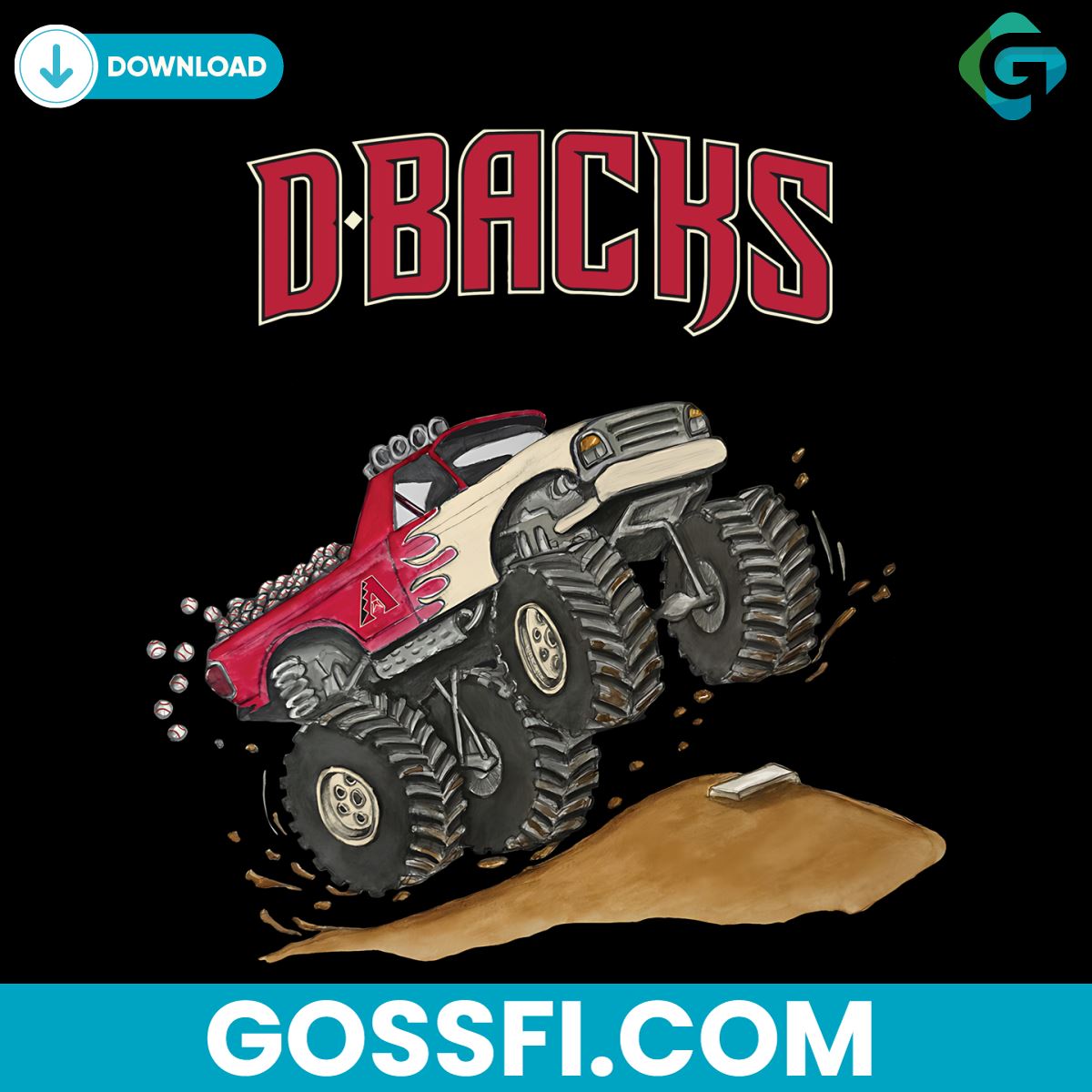 arizona-diamondbacks-monster-truck-svg