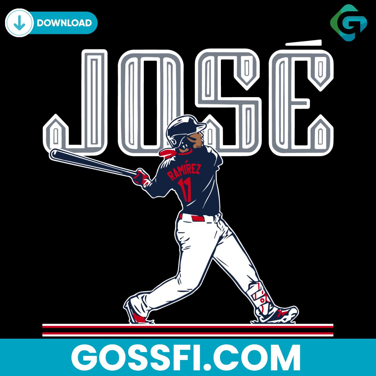 jose-ramirez-slugger-swing-cleveland-guardians-mlb-player-svg