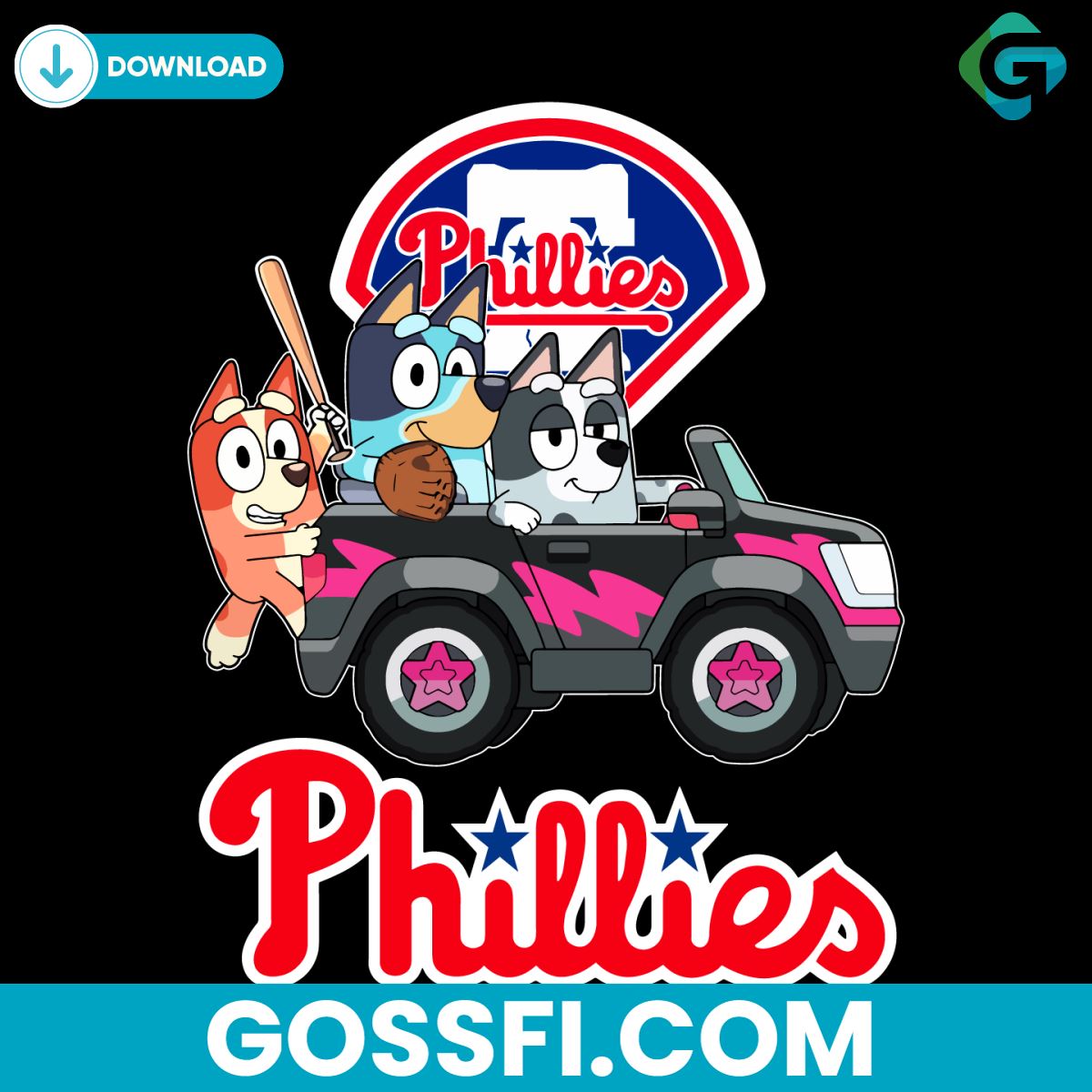 bluey-characters-driving-car-philadelphia-phillies-mlb-png