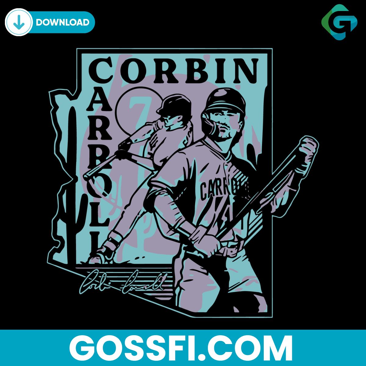 corbin-carroll-arizona-diamondbacks-state-playing-svg