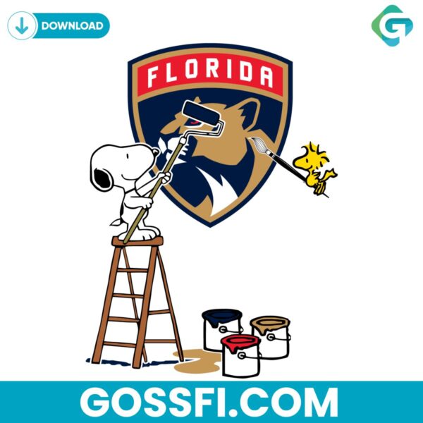 snoopy-and-woodstock-painting-florida-panthers-svg