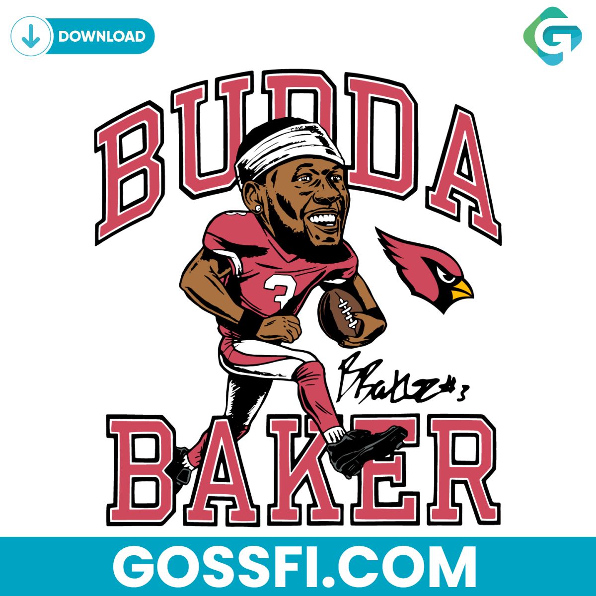 cardinals-budda-baker-signature-svg-digital-download