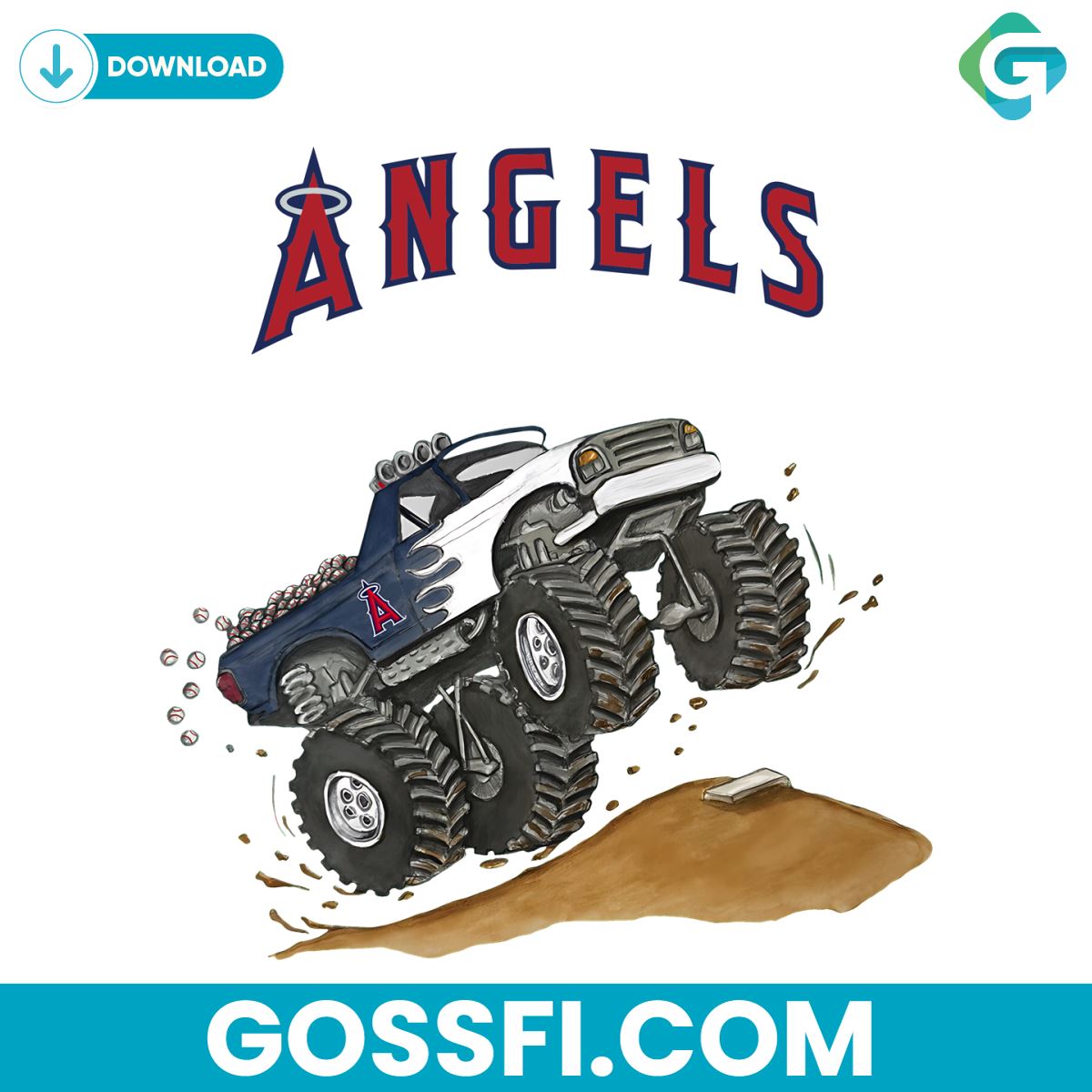 los-angeles-angels-truck-baseball-png