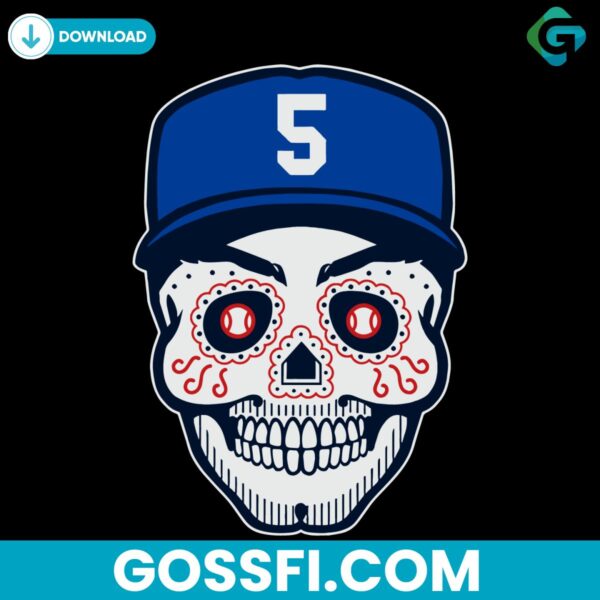 freddie-freeman-sugar-skull-los-angeles-dodgers-mlb-svg